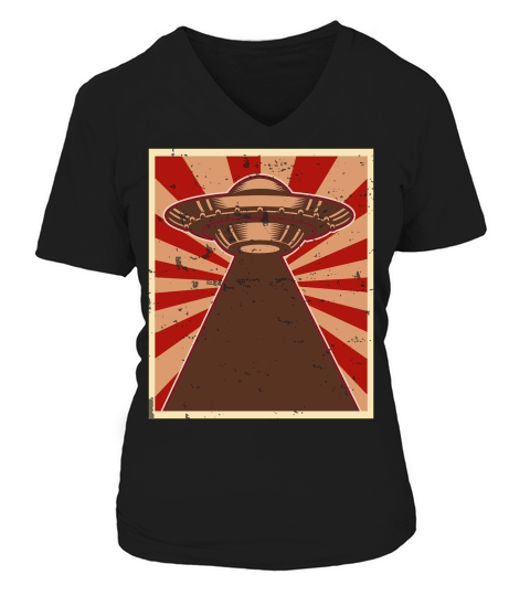 Vintage UFO Alien 30 V-neck T-Shirt Woman