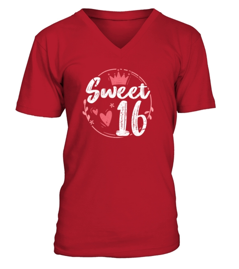 16th Birthday Sweet 16 V-Neck T-shirt