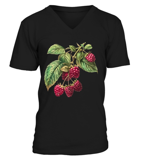 Blueberries Vintage Fruit V-Neck T-shirt