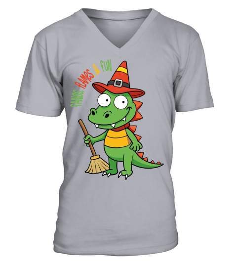 Fangs flamps,& fun V-Neck T-shirt