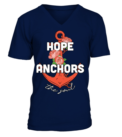 Hope Anchors the Soul Flora V-Neck T-shirt