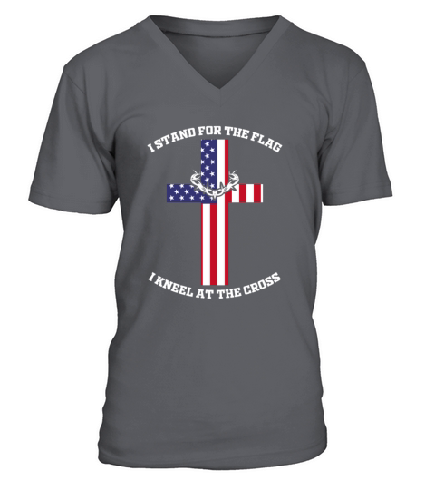 I Stand for The Flag I Kneel for The Cross V-Neck T-shirt