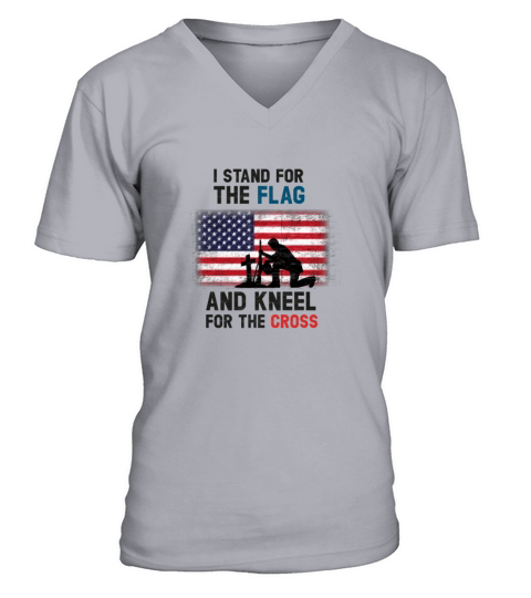 I Stand for the Flag I Kneel for the Cross V-Neck T-shirt