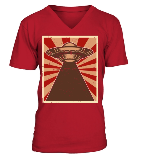 Vintage UFO Alien 30 V-Neck T-shirt