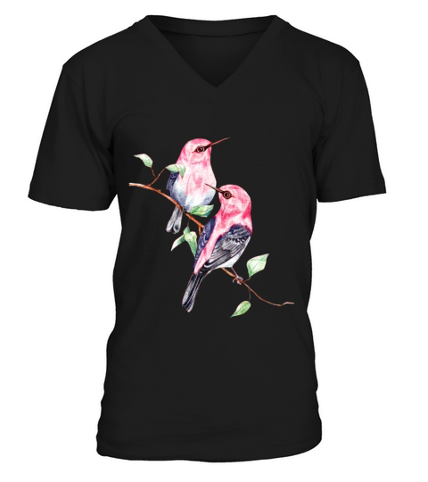 Watercolor birds V-Neck T-shirt