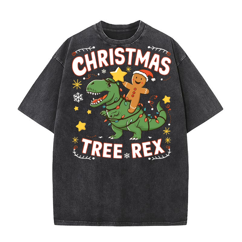 Christmas tree rex Washed T-Shirt