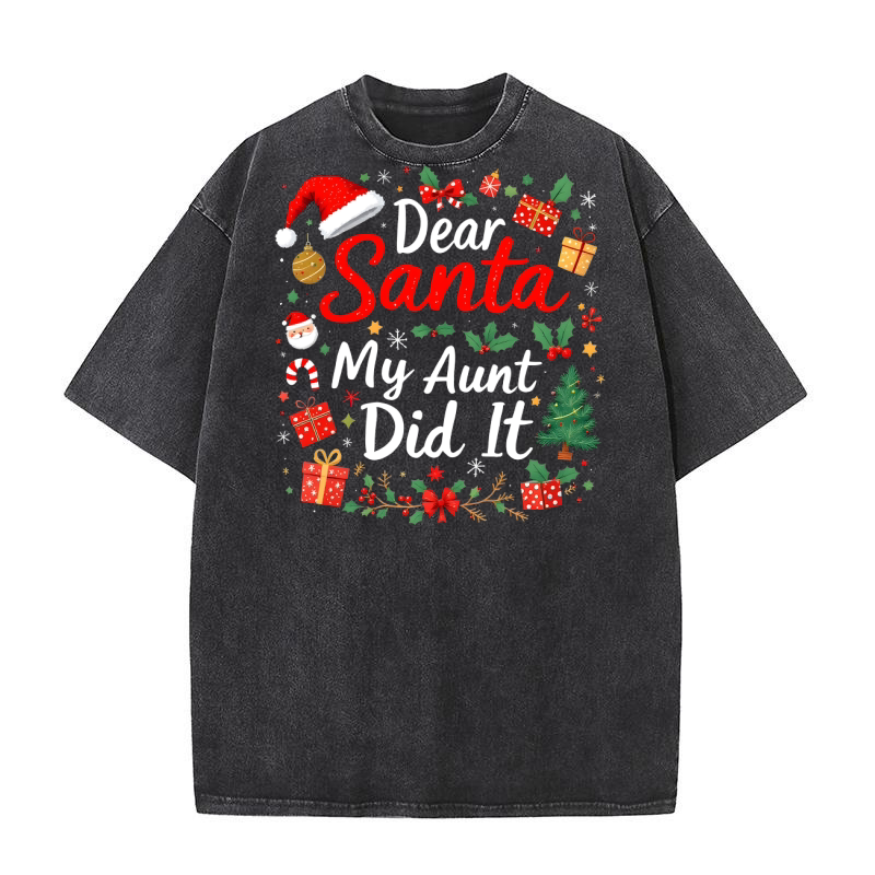 Dear santa my aut did it Washed T-Shirt