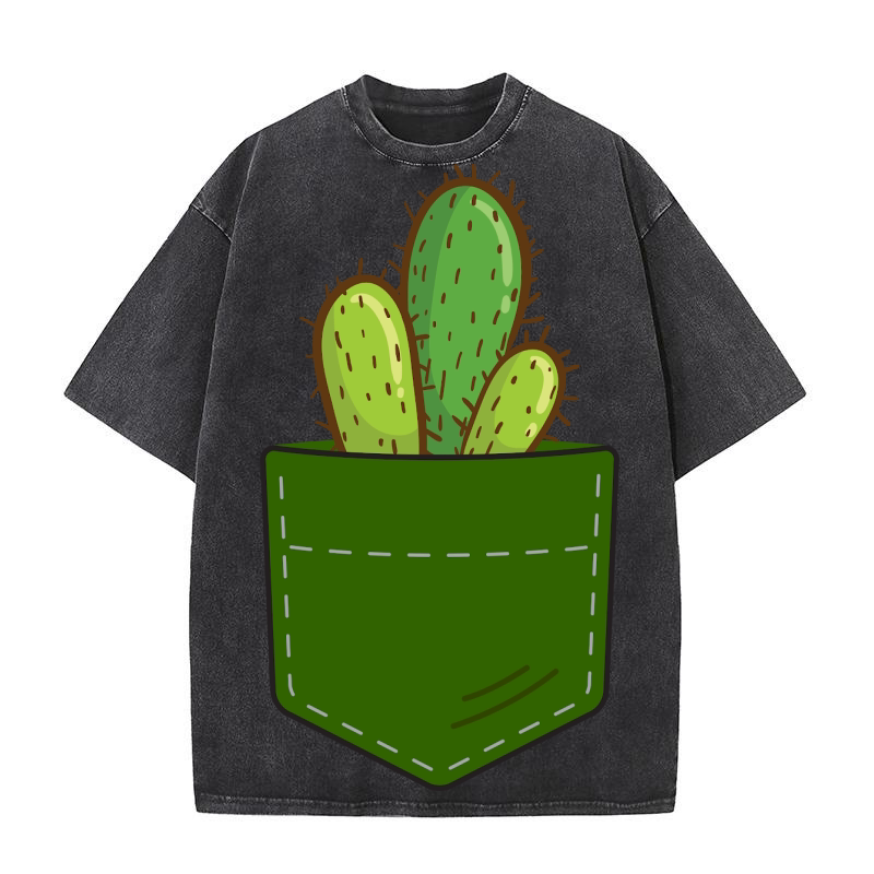 Green Cactus Washed T-Shirt