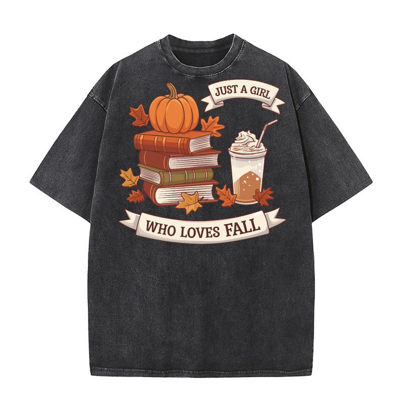 Just a Girl Who Loves Fall Washed T-Shirt