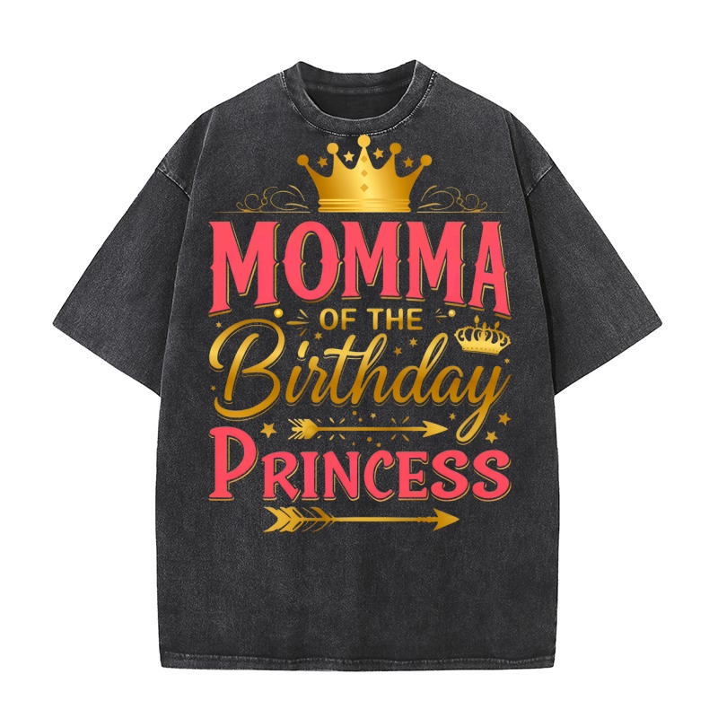 Momma Of the Birthday Pincess 02 Washed T-Shirt