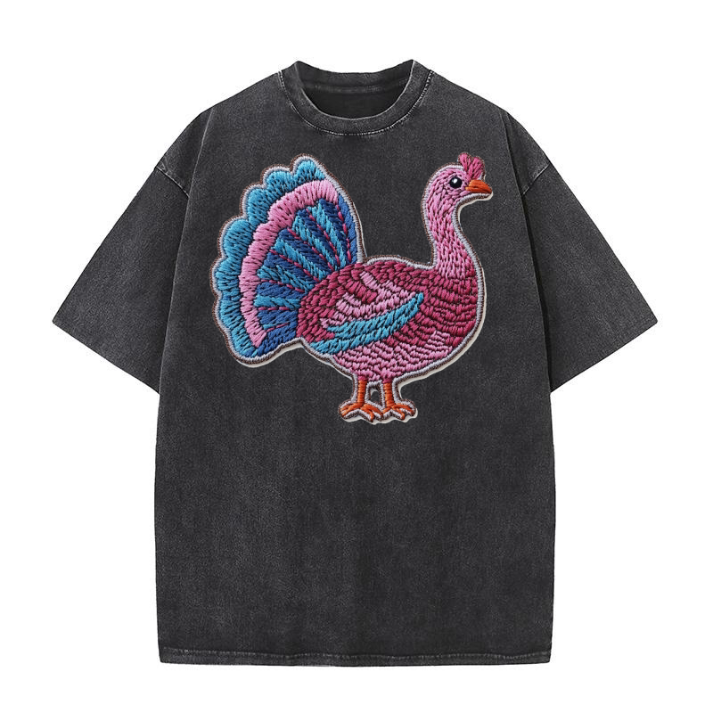 Thanksgiving Funny Turkey 18 Washed T-Shirt
