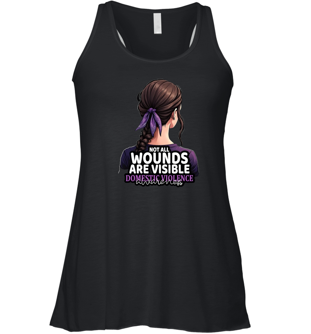 Not all wounds are visible domestic violence awareness Women's Flowy Tank Top
