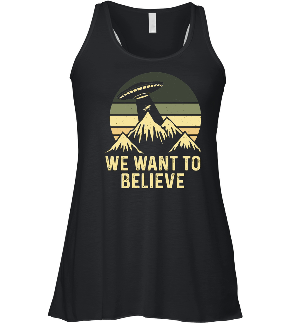 Vintage UFO Alien We want to Believe Women's Flowy Tank Top