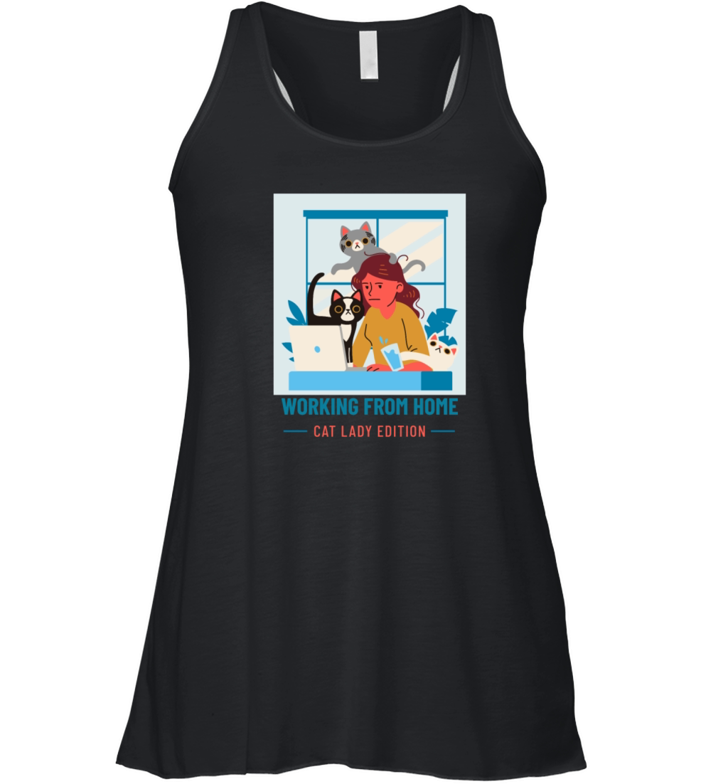 Working from Home - Cat Lady Edition Women's Flowy Tank Top