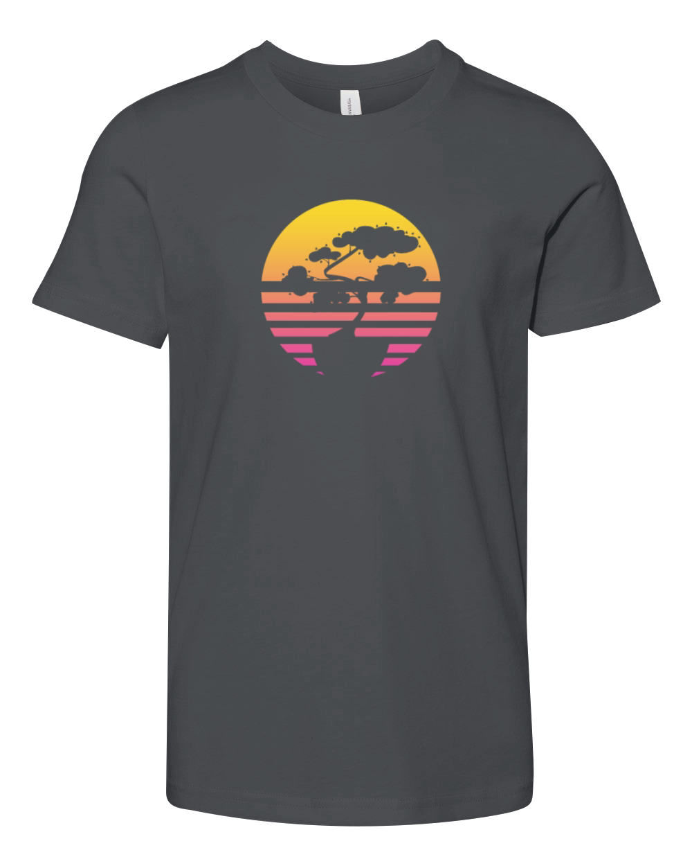 Bonsai Tree Sun Retro Vintage Youth Unisex Jersey Tee