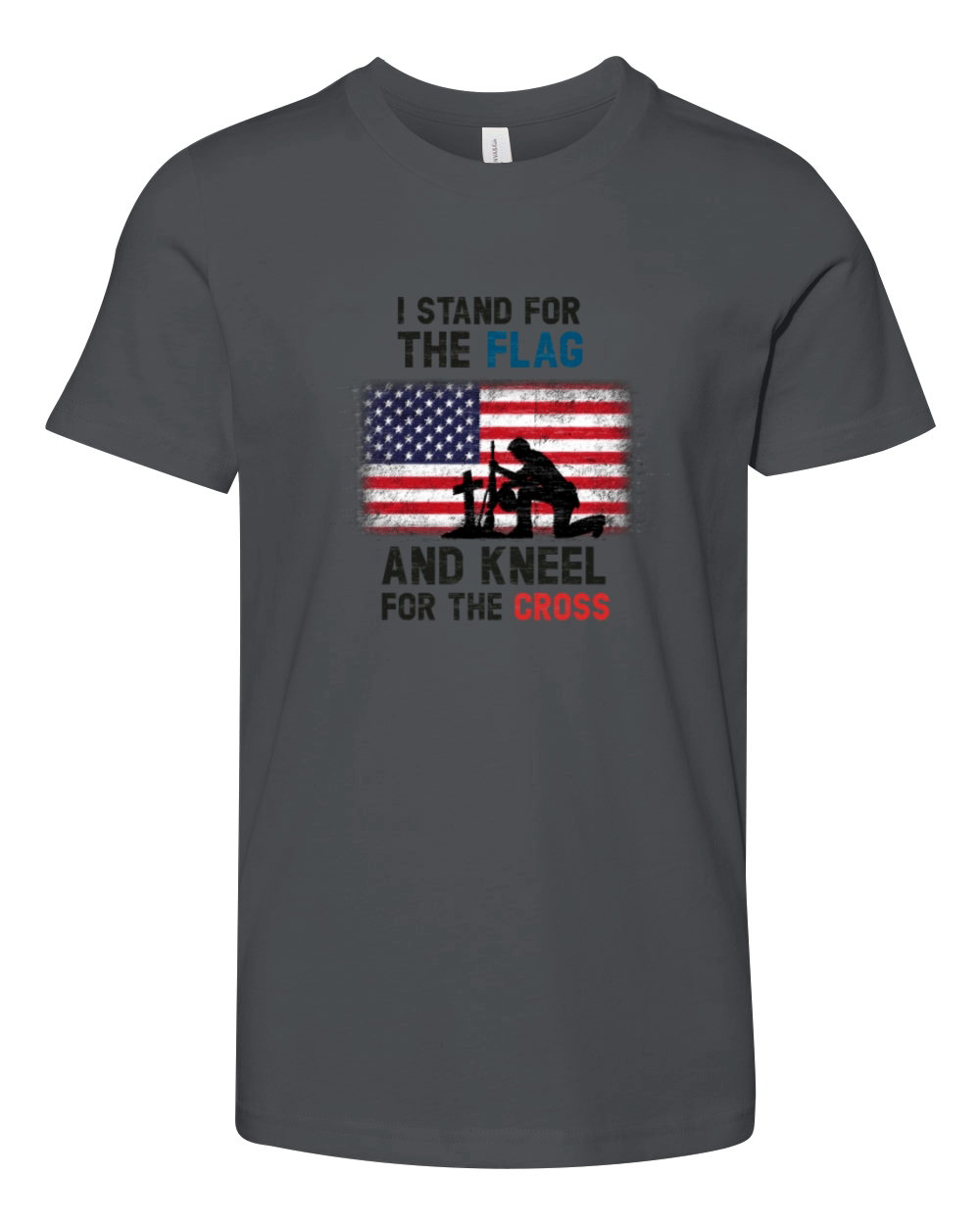 I Stand for the Flag I Kneel for the Cross Youth Unisex Jersey Tee