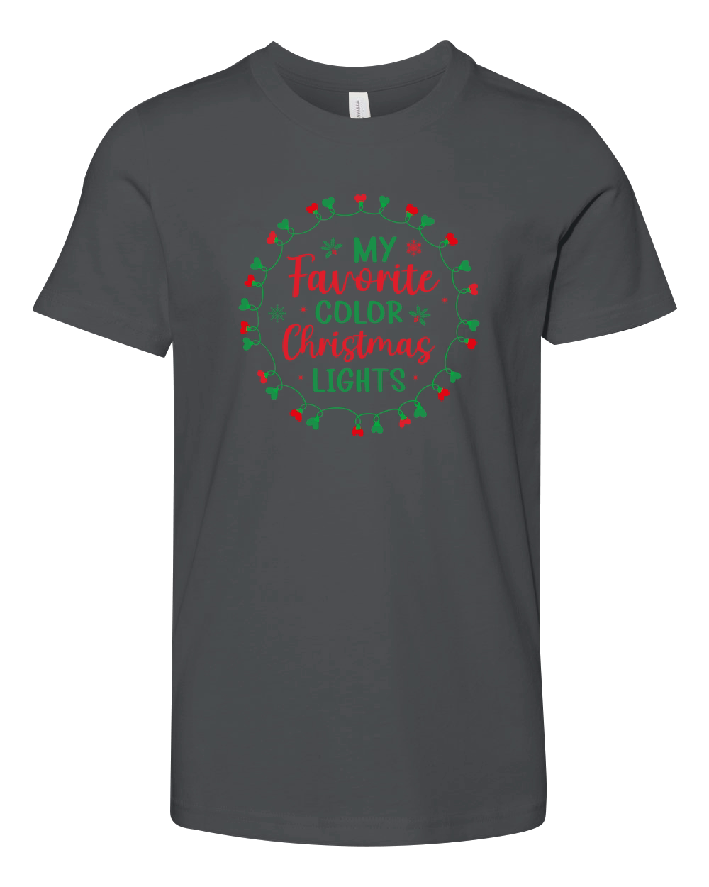 My favorite color christmas lights Youth Unisex Jersey Tee
