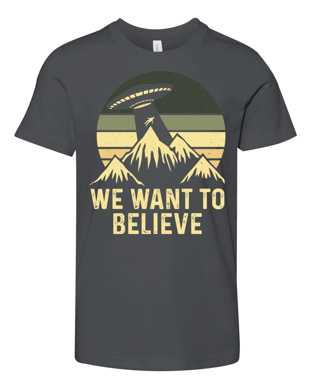 Vintage UFO Alien We want to Believe Youth Unisex Jersey Tee