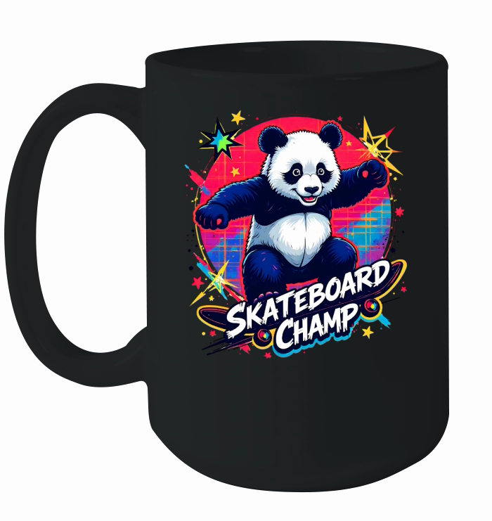 Skateboarding Champ Panda Ceramic Mug