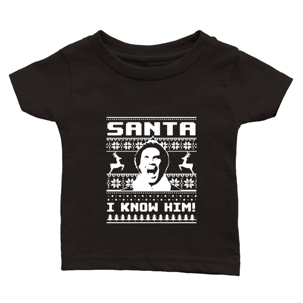 ELF Santa I know him Ugly Xmas Classic Baby Crewneck T-shirt