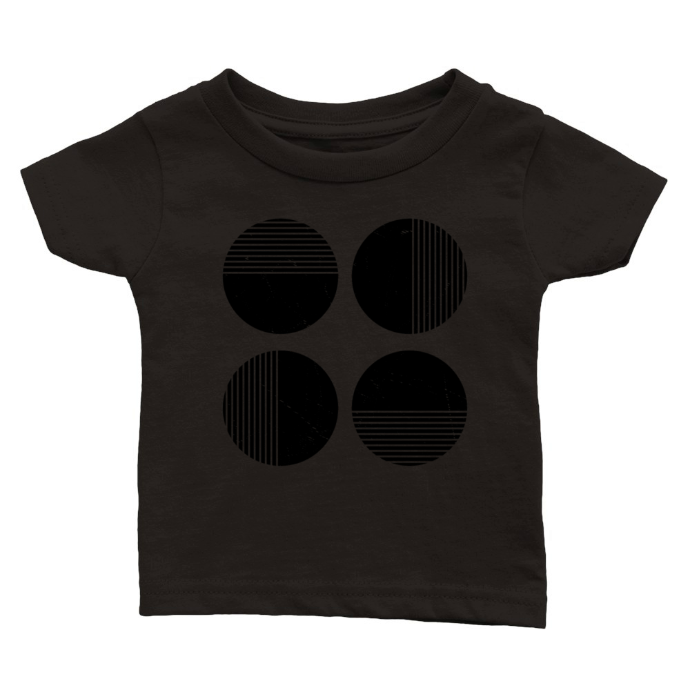 Minimal Black Corner Stripes Classic Baby Crewneck T-shirt