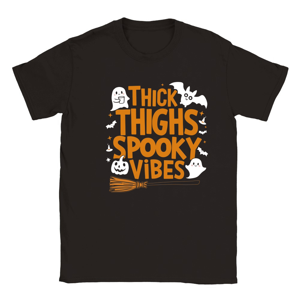Thick thighs spooky vibes Classic Kids Crewneck T-shirt