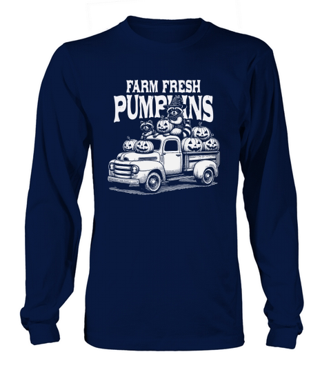 Farm fresh pumpkins Raccoon D White Long sleeved Unisex
