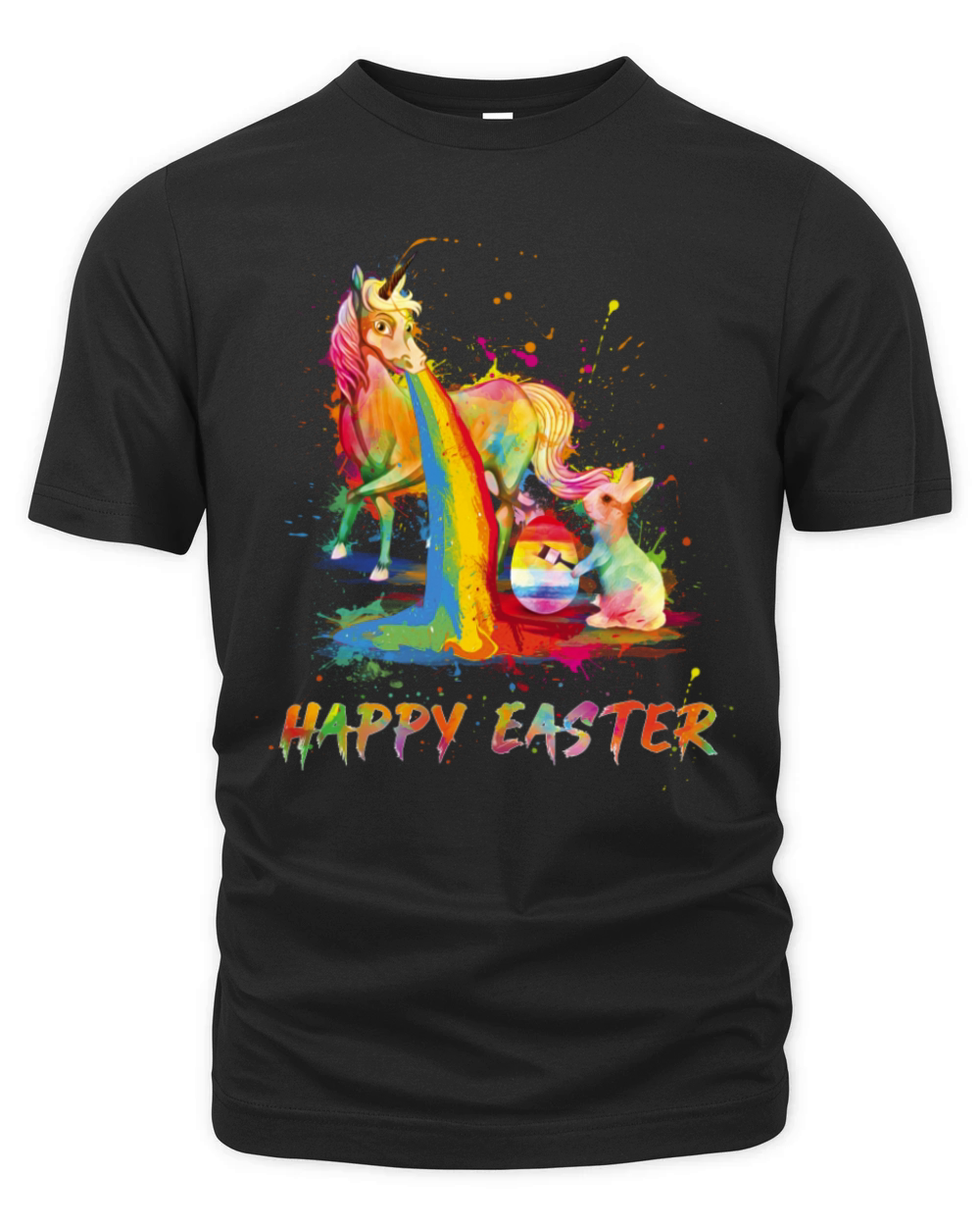 Happy Easter Unicorn Bunny Easter Day Organic Unisex T-shirt
