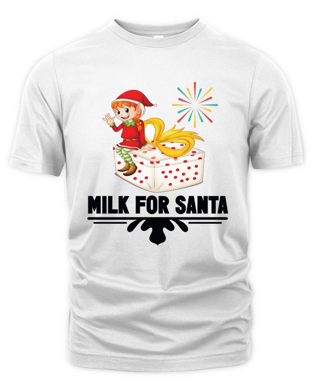 Milk For Santa Merry Christmas Organic Unisex T-shirt