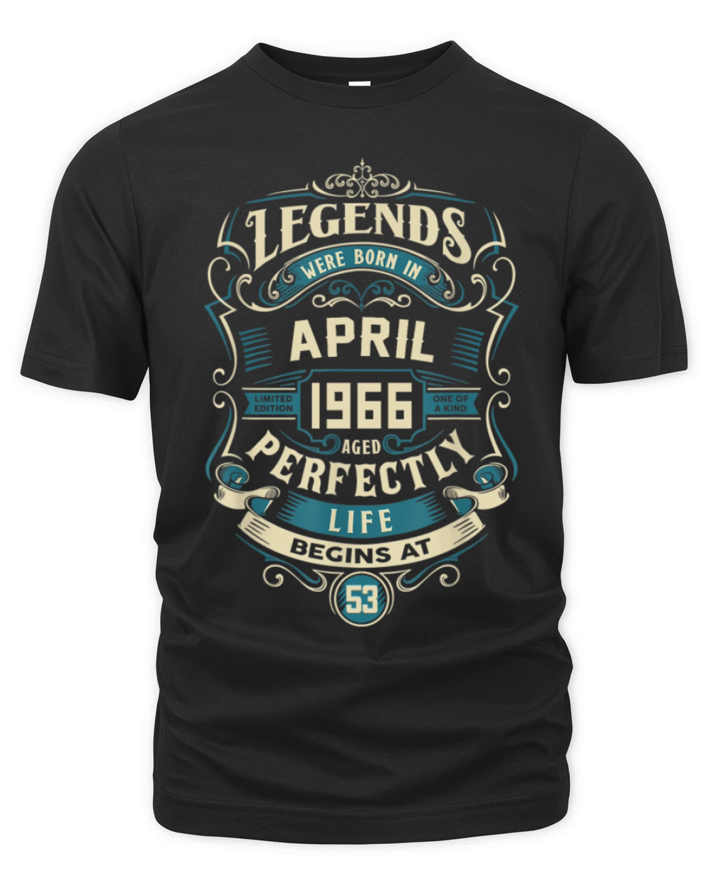 Retro Vintage April 1966 birthday Organic Unisex T-shirt