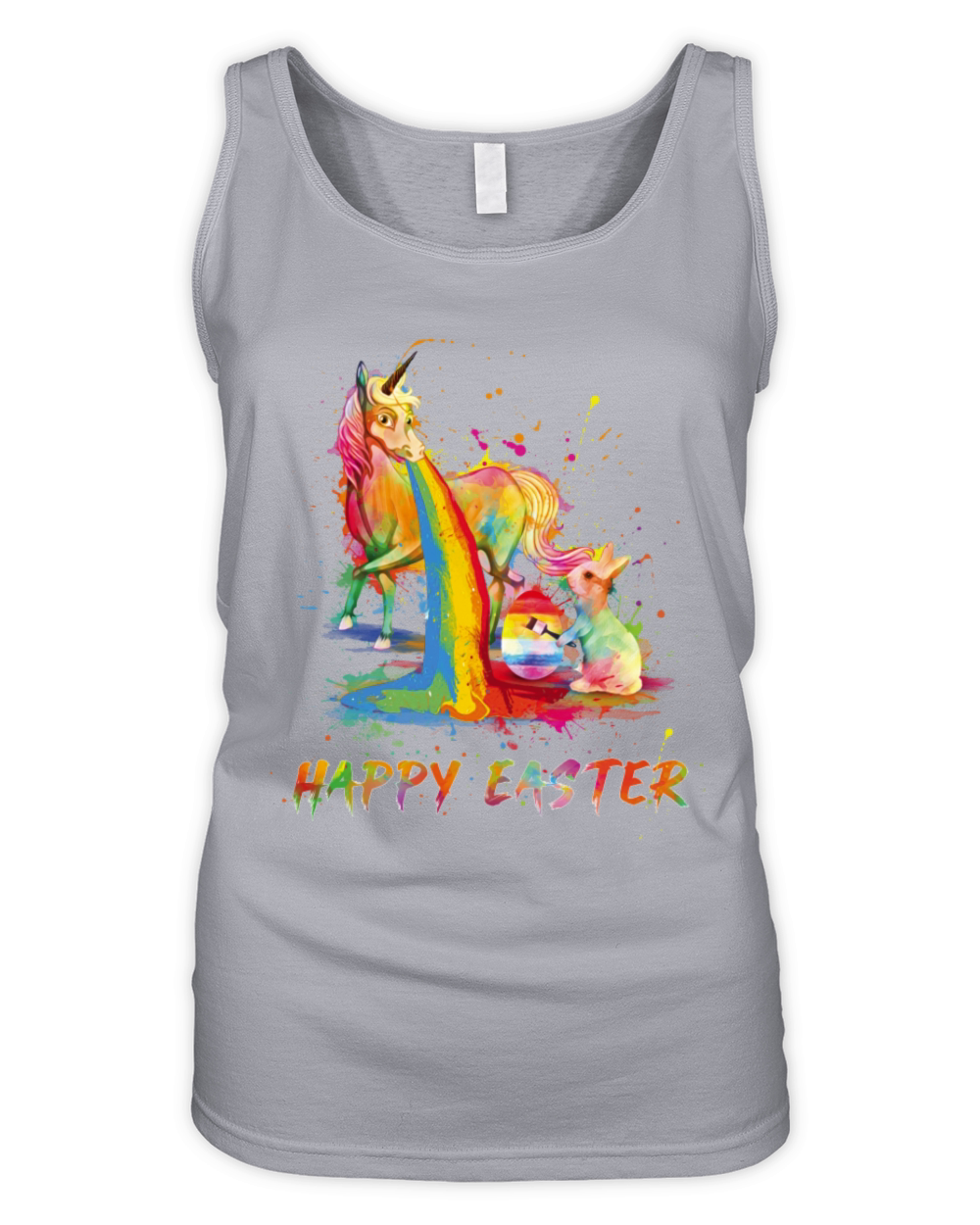 Happy Easter Unicorn Bunny Easter Day Organic Women's Tank Top