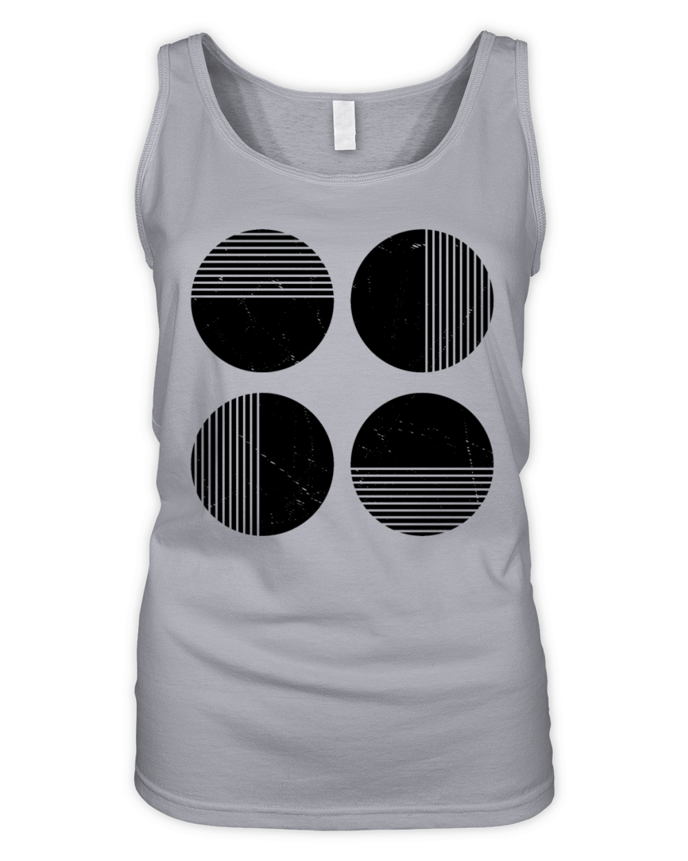 Minimal Black Corner Stripes Organic Women's Tank Top