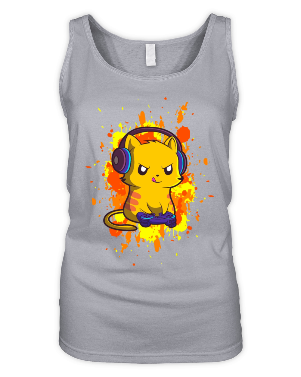 Video Gaming Cat Gift for a Video Games Player Organic Women's Tank Top