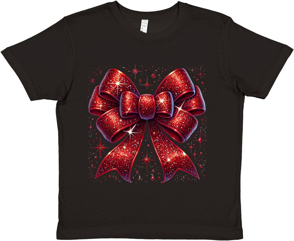 Christmas Coquette Bow 9 Premium Kids Crewneck T-shirt