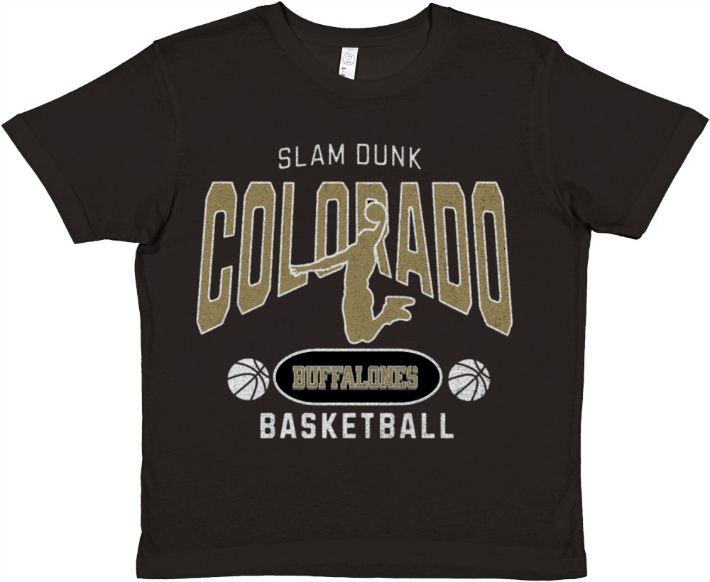 Colorado Buffaloes Slam Dunk Basketball Premium Kids Crewneck T-shirt