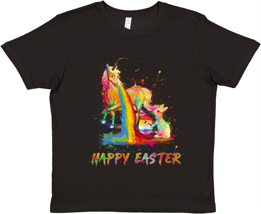 Happy Easter Unicorn Bunny Easter Day Premium Kids Crewneck T-shirt