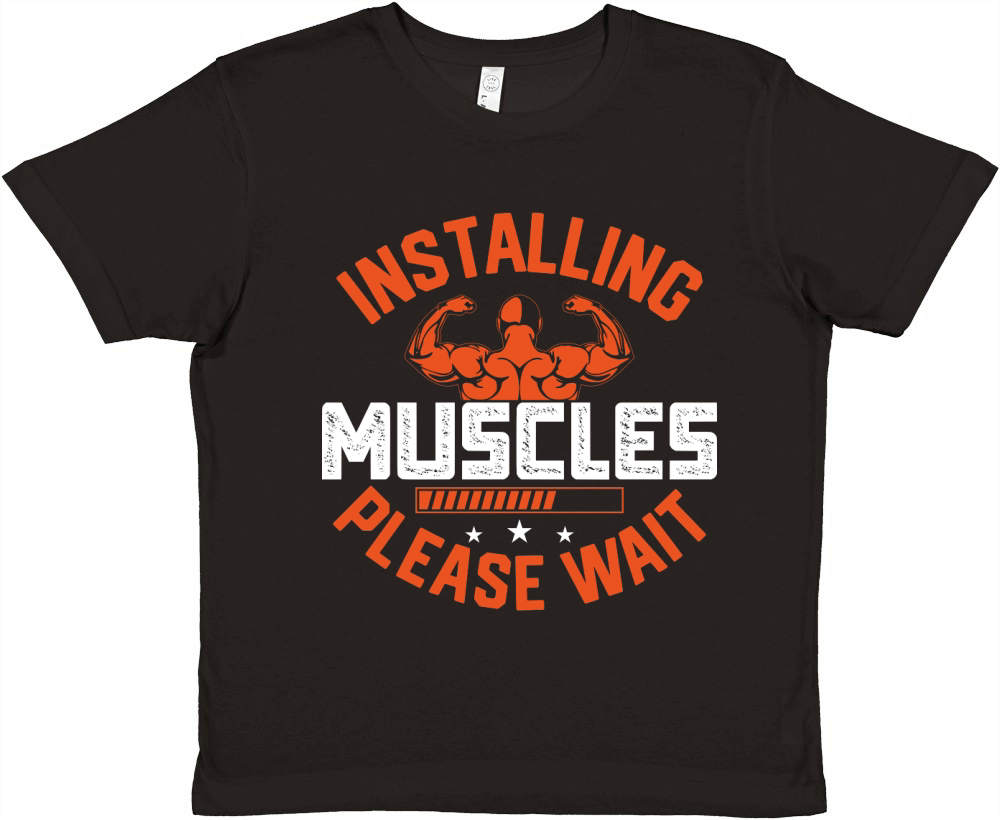 installing muscles please wait Gym Fitness 2 Premium Kids Crewneck T-shirt