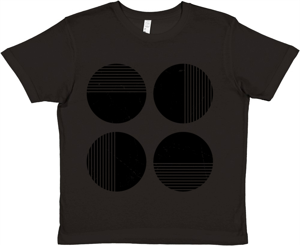 Minimal Black Corner Stripes Premium Kids Crewneck T-shirt