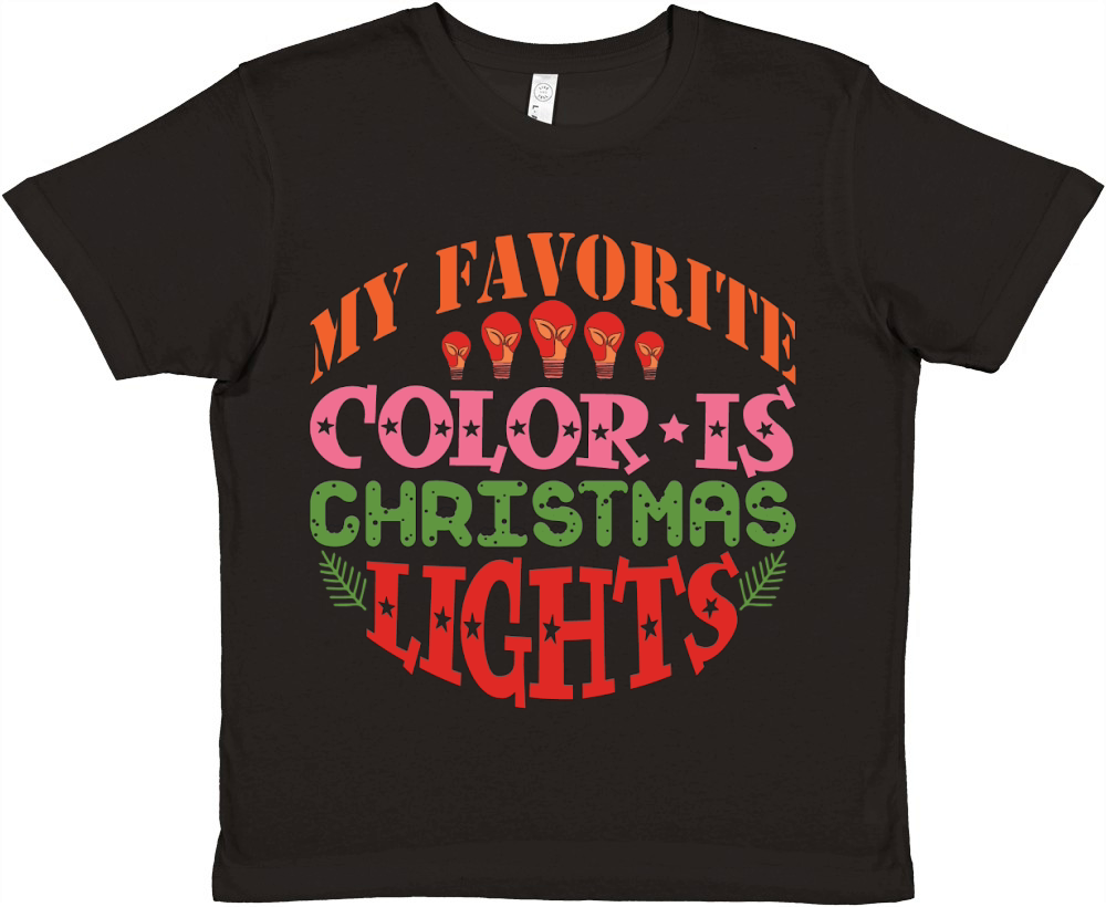 My Favorite Color is Christmas Lights Premium Kids Crewneck T-shirt