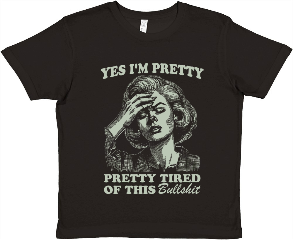 Pretty Tired Of This BS D Retro Green Premium Kids Crewneck T-shirt