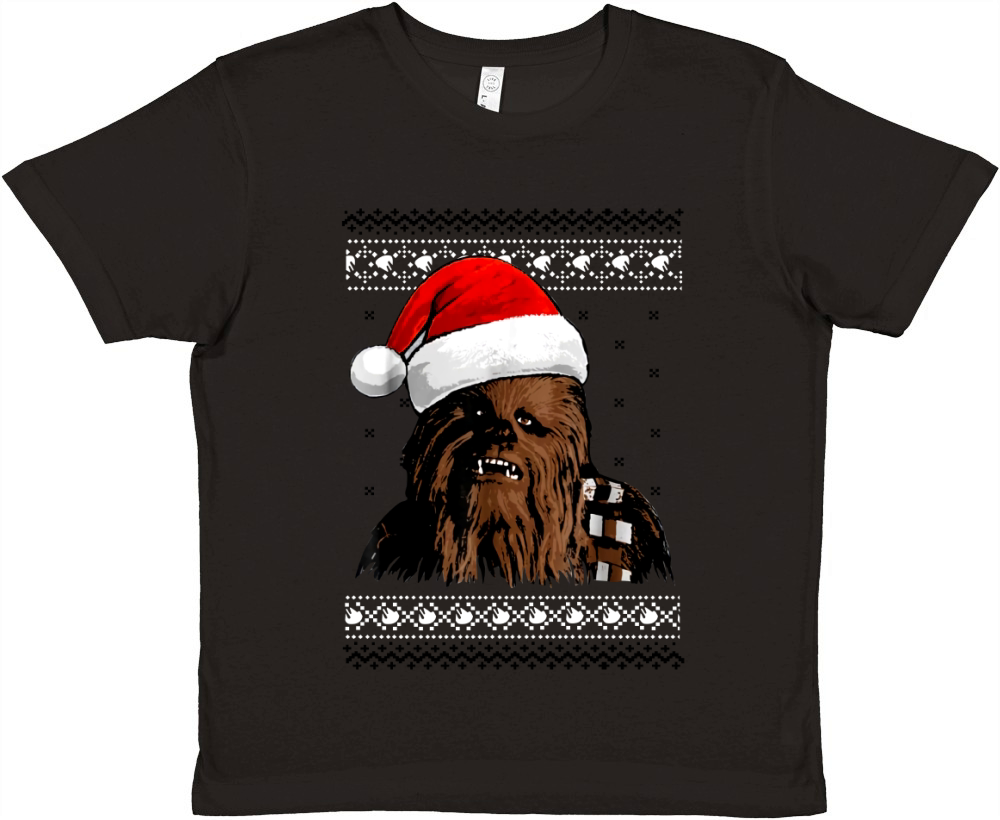 Star Wars Chewie Santa Hat Ugly Christmas Premium Kids Crewneck T-shirt