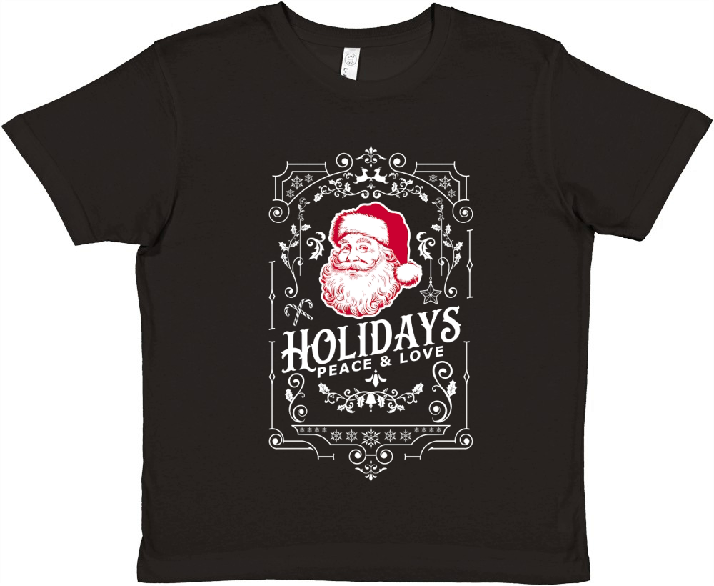 Vintage Christmas  holidays peace and love white 7 red Premium Kids Crewneck T-shirt