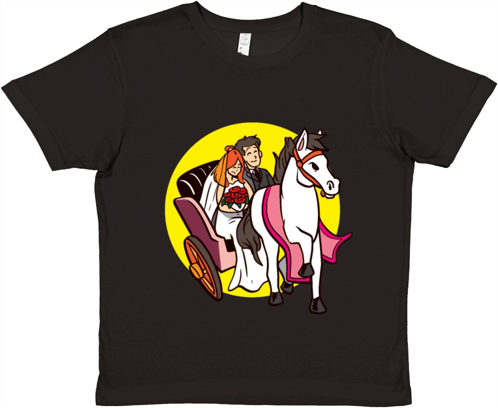 Wedding Marriage Carriage Premium Kids Crewneck T-shirt