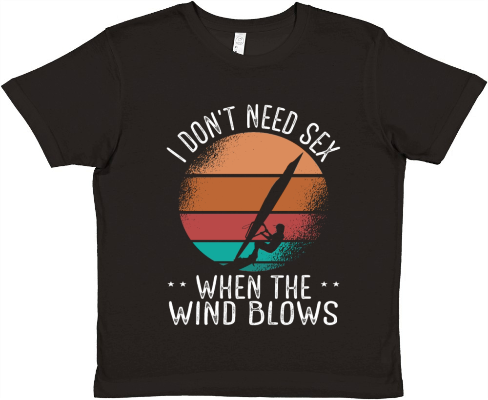 Windsurfing Gear Wind Beach Windsurfing Skateboard Premium Kids Crewneck T-shirt