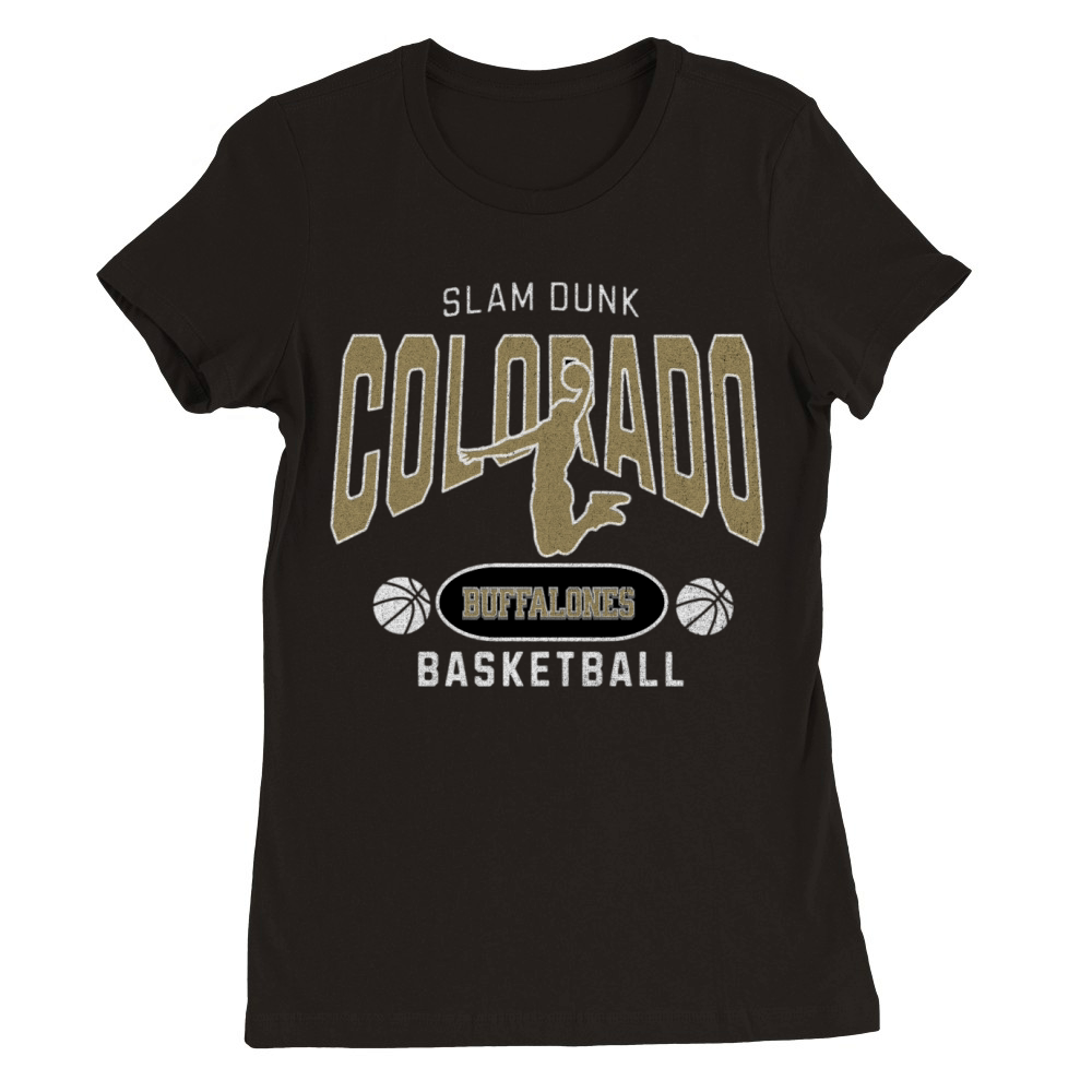 Colorado Buffaloes Slam Dunk Basketball Premium Womens Crewneck T-shirt