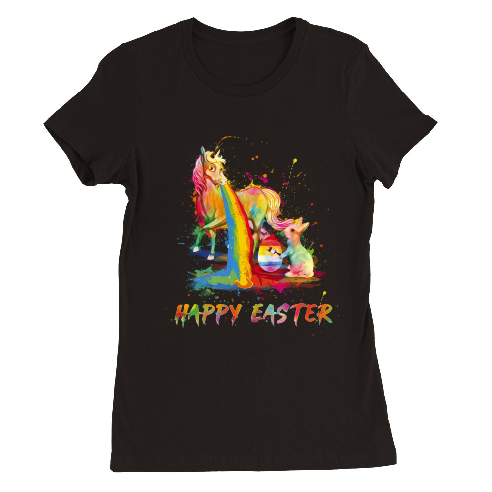 Happy Easter Unicorn Bunny Easter Day Premium Womens Crewneck T-shirt