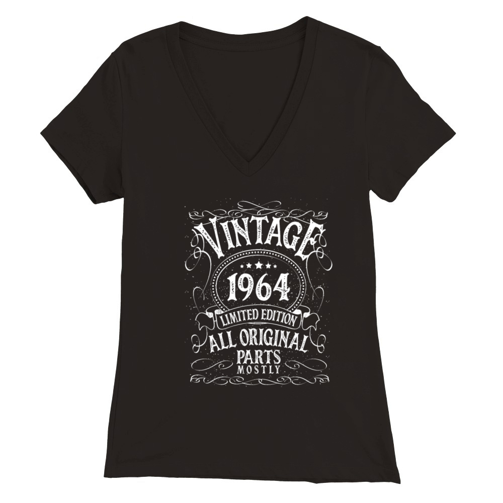 1964 Birthday Vintage Premium Womens V-Neck T-shirt