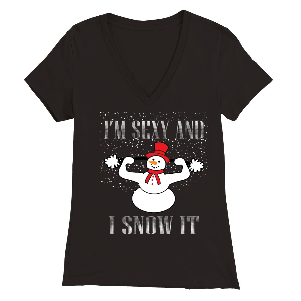 i’m sexy and i snow it Premium Womens V-Neck T-shirt