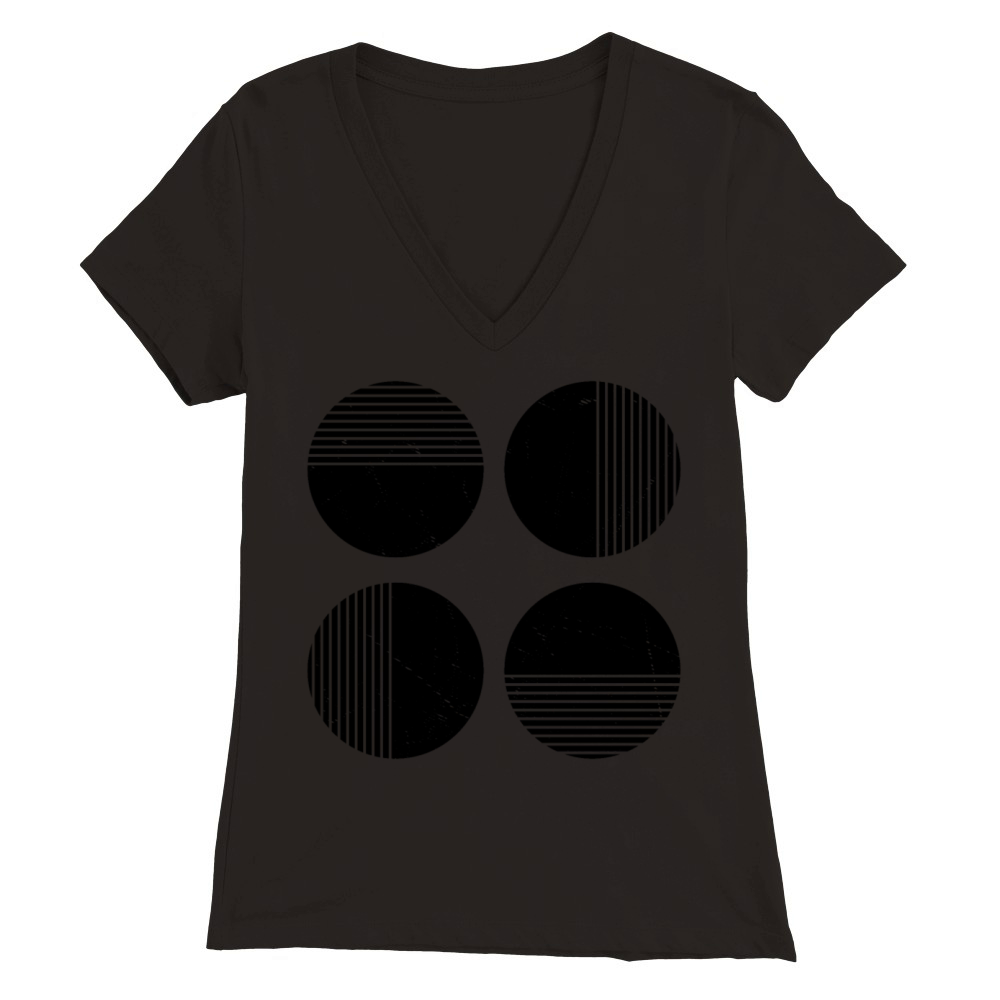 Minimal Black Corner Stripes Premium Womens V-Neck T-shirt