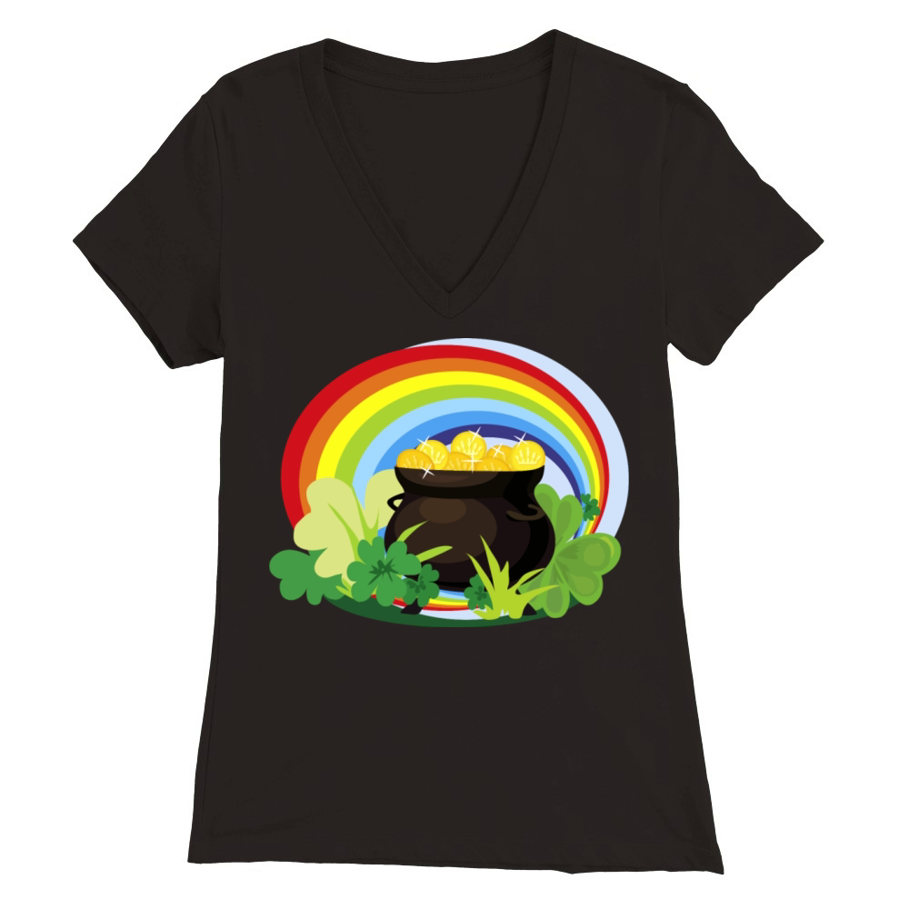 st patricks day pot of gold Premium Womens V-Neck T-shirt